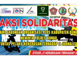 Kutuk Pengeroyokan 2 Wartawan, Gabungan Organisasi Pers di Bungo Kompak Gelar Aksi