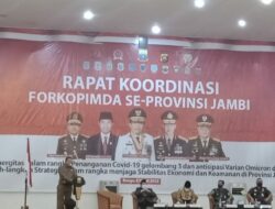 Bungo Jadi Tuan Rumah Rakor Forkopimda se-Provinsi Jambi, Bupati Mashuri Sampaikan Masalah Daerah.