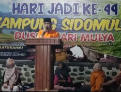 Hari Jadi Ke 44 Kampung Sidomulyo, Wabup Bungo Harapkan Masyarakat Nya Makin Bijak Dan Hidup Rukun.