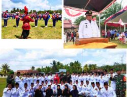 Peringatan HUT RI Ke-77, Camat Tanseplin Novi Satria Pimpin Upacara Pengibaran Bendera Merah Putih