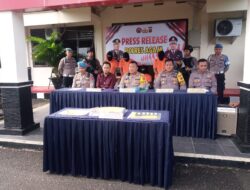 Press Release Polres Agam Terhadap Penangkapan Perampokan Pedagang Emas