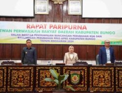 Dihadiri Wabup Apri, DPRD Bungo Gelar Rapat Paripurna Terkait Penyampaian Rancangan Perubahan KUA dan Rancangan Perubahan PPAS APBD Bungo TA 2024