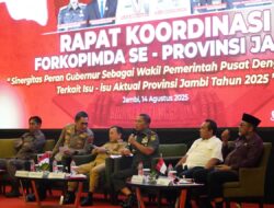 Gubernur Al Haris Tekankan Pentingnya Sinergi Program Pusat, Provinsi dan Kabupaten/Kota dalam Rapat Forkopimda Se-Provinsi Jambi
