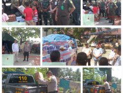 Kajari Agam Beserta Rombongan Dan Donatur Dari Provinsi Lain Menyerahkan Bantuan Sembako Ke Posko Tanjung Mutiara