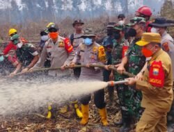 Lagi, Gubernur Al Haris Bersama Pangdam TIB Turun ke Kawasan Gambut Londerang Padamkan Karhutla