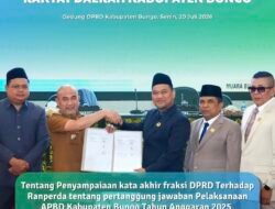Rapat Paripurna DPRD Bersama Pemkab Bungo Setujui Ranperda Pertanggungjawaban APBD 2025